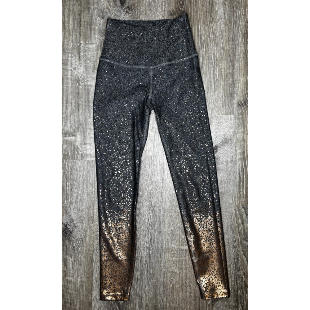 Beyond Yoga Ombré High‎ Wasted Gray Gold Leggings Atleisure Activewear Gym Small